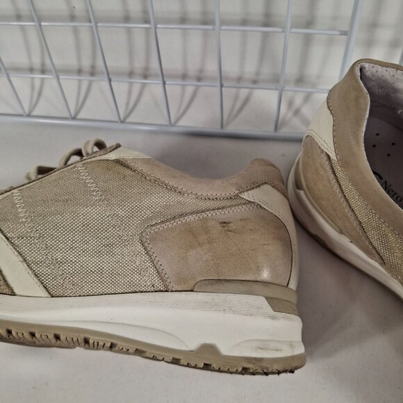 Nero Giardini Italian Fashion Sneakers Women  Sz38(7.5) Gold Sparkle MSRP $240 - Picture 10 of 16